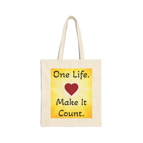 Inspiring Quote Tote Bag - One Life Make It Count - Eco-friendly Shopping Bag, Gift for Her, Tote Bag, Travel Bag, Gym Bag2