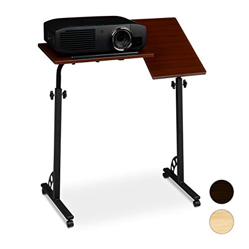 Laptoptisch groß höhenverstellbar H x B x T: 110 x 80 x 50 cm Mobiles Rednerpult mit Rollen zum Bremsen für Notebook mit Ablage für Beamer,