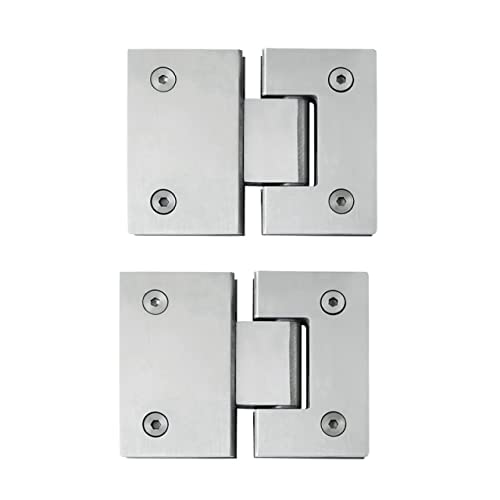 Nvsfzgiyg Silver Hinge, Heavy Duty 180 Degree Glass Door Cupboard Showcase Cabinet Clamp Shower Doors Replacement