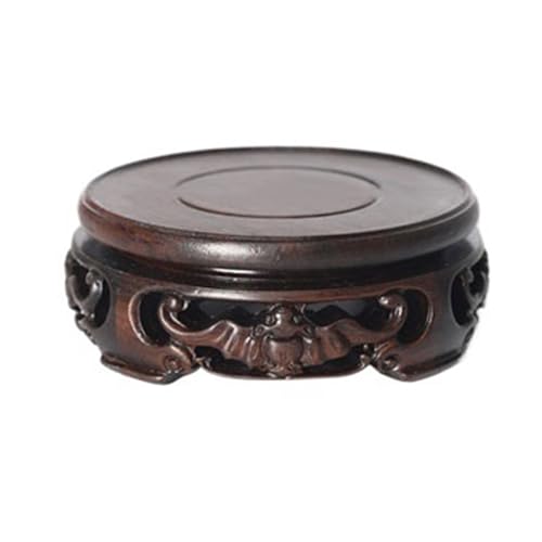 Soporte de ébano para bonsáis pequeño con patrón tallado 2