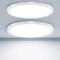 Taipow 18W 2448LM Led Deckenleuchte Flach, 6500K Tageslichtweiß Deckenlampe Flur Rund, IP44 UltraDünn Badezimmer Lampe Küchenlampe Decke für Küche Bad Schlafzimmer Flur Balkon Keller, Ø22CM (2 Stück)