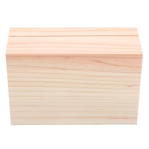 PRETYZOOM Wooden Recipe Organizer Kitchen Menu Storage Box for Cards Recipes and Decor