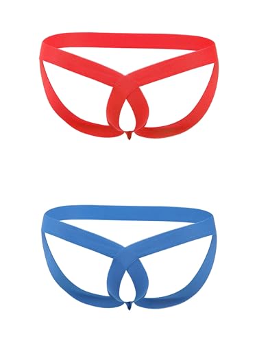 SOOMOOD Men's Jockstrap Sexy Cross Band Thong, Low-Rise Elastic Underwear, Ideal for Club Parties and Daily Wear