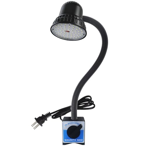HQZYKJ Magnetic Work Light, 3000 Lumen Work Light with Strong Magnetic Base, Workshop Tool Light for Woodworking Shop, Garage Workbench, Lathe, Sewing and Bandsaw, 98-inch Extended Cord, Black