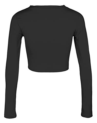 Artfish Women's Long Sleeve Quarter Zip Crop Tops Fleece Lined V Neck Fitted Sexy Cropped Shirts4