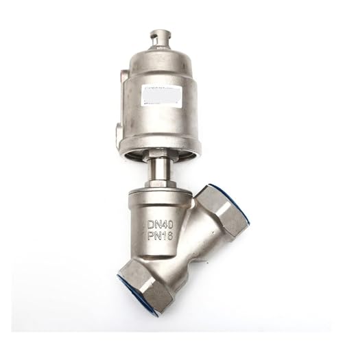 Vanne de siege angulaire filetee pneumatique inox 3/4 pour commande de vapeur en usine