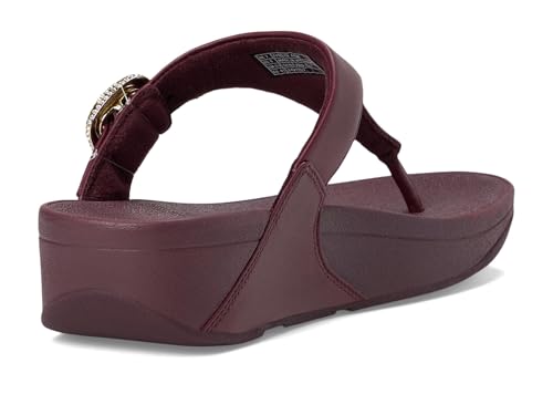 Image of FitFlop Women's Lulu Crystal-Buckle Leather Toe-Post Sandal