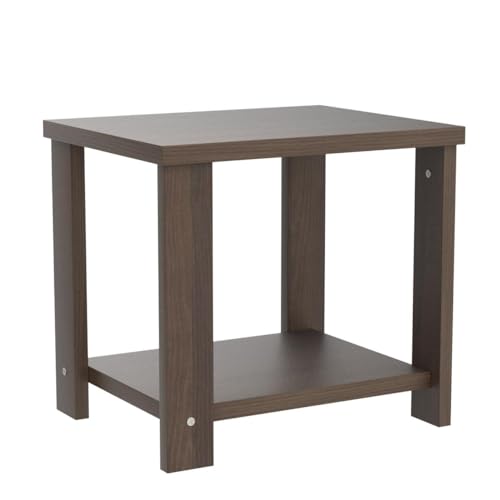 Image of Amazon Brand - Solimo Donkton Multipurpose Side Table with One Shelf (Engineered Wood, Acacia Dark)
