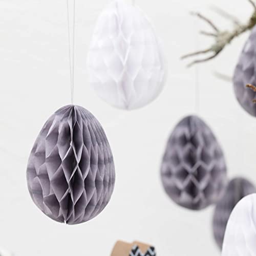 Papierdrachen 12 Easter eggs made of tissue paper for hanging and decorating size 7 cm including ribbon - Image 3