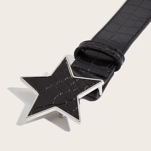 Punk Belt Fashionable PU Leather Waist Belts with Star Buckle Waist Accessories for Women Girls2