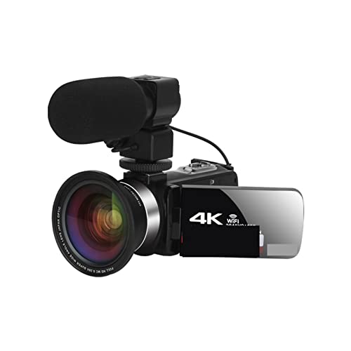 NGBFF Digital Camera, Full 4K UHD Cámara Digital Stream Camera 4K Vlog Videocámara 18X 48MP Grabadora de Video Digital Webcam Time Lapse(64G SD Card,with Lens Mic)