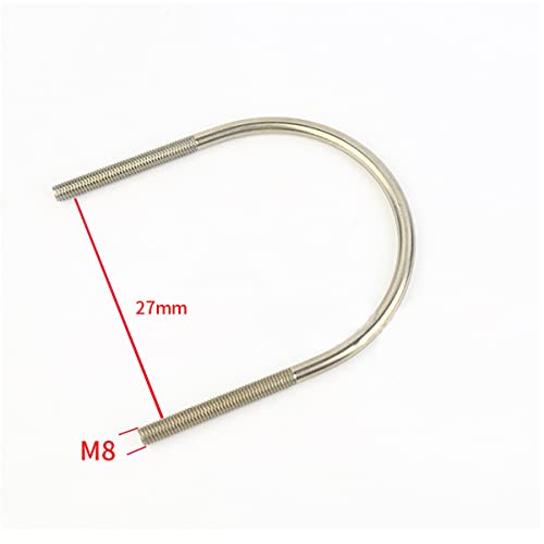 MACHSWON 5PCS U-Bolts 304 Stainless Steel M8x27mm U-Bolt Fastener U Shape Bolt For Pipelines Attaching Piping Tube Brackets - Image 4
