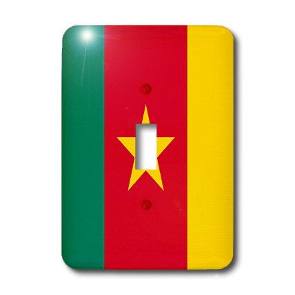 Drapeau du Cameroun bouton interrupteur pour remplacer plaque blanche - 3