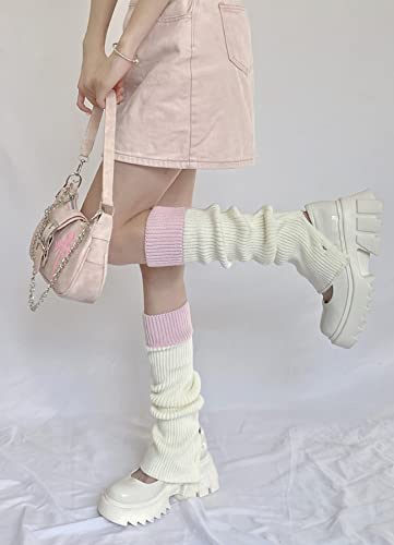 Image of WODECASA Girls Kawaii Leg Warmers Knitted Flared Leg Sleeves Goth Crochet Baggy Cuff Ankle Heap Socks