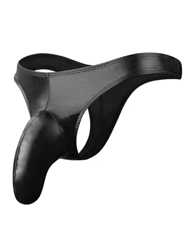 Moily Men's Metallic Shiny Hologram Thongs Underwear Sexy Low Rise Bulge Pouch Briefs