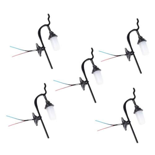Abaodam 5pcs Miniature Wall Lamp Realistic Landscaping Lights for Mini House Decor for Dollhouse and Table Models Warm Light