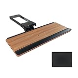 Bandeja de teclado extraíble ajustable para debajo del escritorio, fácil instalación, rotación de 360°, diseño de abrazadera, estante de teclado que ahorra espacio para oficina en casa, estación de