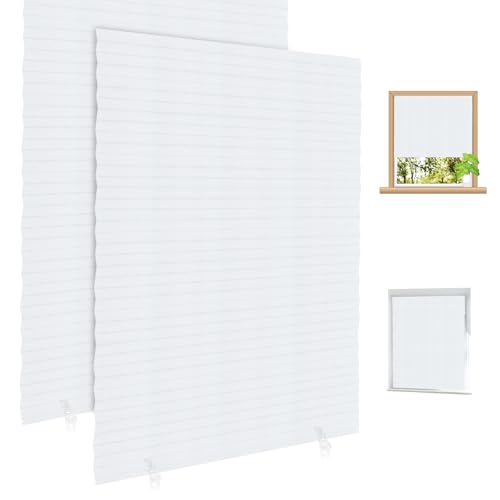 No Drill Blinds, Self Adhesive Temporary Blinds for Windows Stick on, Easy Fit Clip on No Drilling for Bathroom Kitchen Living Room Office (2, 90 * 180CM)