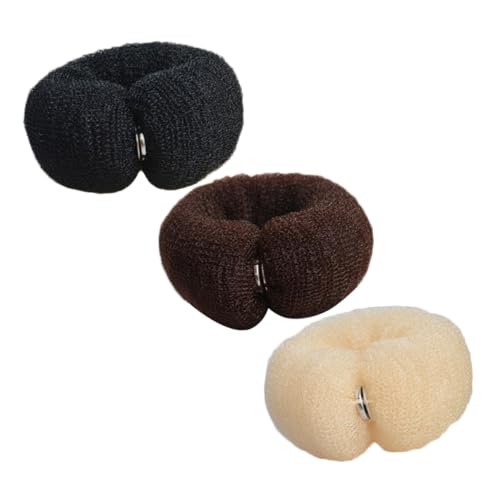 Ipetboom 3Pcs Hair Bun Maker Elastic Donut Hair Shaper for Comfortable and Easy to Use for Weddings Prom and Daily Styling