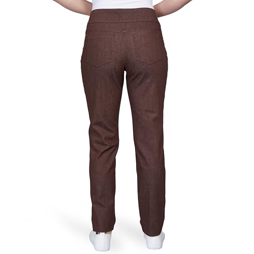 Ruby Rd. Womens Womens Petite Mid-Rise Pull-on Straight Extra Stretch Denim Pant2