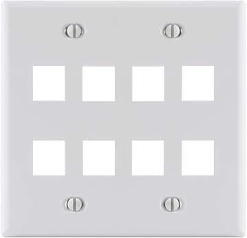 Face Plate Flat 2-Gang 8-Port White Face Plate Flat 2-Gang 8-Port White