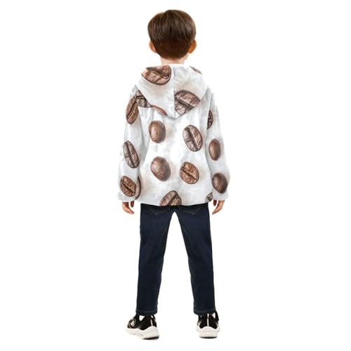 Coffee Bean Girls Fleece Jacket Girls Fall Jacket Girls Zip Up Hoodie Girls Sherpa Jacket 2-10T4