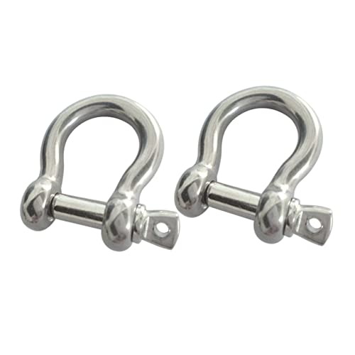 SOLUSTRE 2pcs 304 Lifting Shackle Safety Bow Shackle Anchor Chain Shackle Boat Anchor Shackle Bow Shape Load Clamp Off Road Shackles Vehicle Shackles Bumper Spiral Stainless Steel