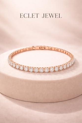 Image of BLACK PEARL Elegant Style Tennis Bracelet with Multicolour Zirconion Stones, Gold and Silver-Toned Bracelet For Women & Girls
