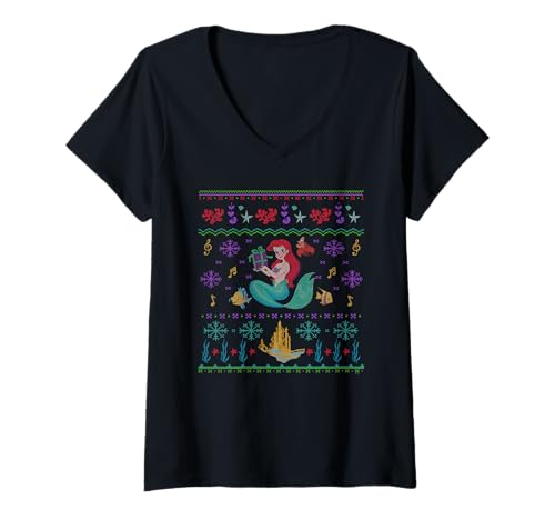 T-shirt col en V Ariel pour Noël parfait pour vos soirées cocooning Disney
