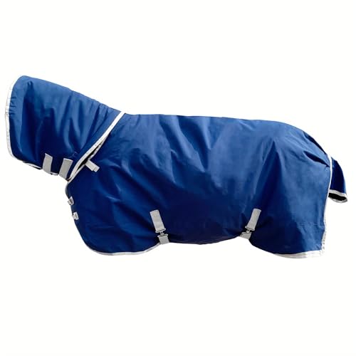 Image of 1200D Oxford Waterproof Warm-Keep Horse Turnout Blanket with Detachable Neck Cover,Heavy Weight Winter Turnout ,Horses Care Blanket Horse Rain Sheet (135CM)