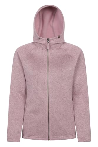 Mountain Warehouse Nevis Full Zip Womens Fleece Jacket - Lightweight, Compact & Breathable Coat with Pockets - For Spring Summer Walking &Travelling Pale Pink Women's Size 14