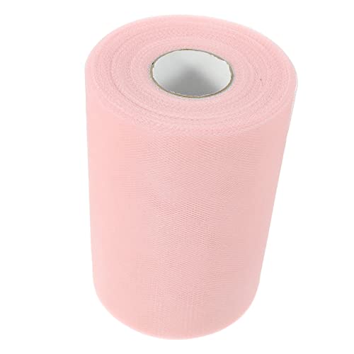 IWOWHERO 1 Roll Mesh Roll Sewing Tulle Fabric Accessory Decor for Home Mesh Ribbon Red Tulle DIY Tulle Home Tulle Easter Stocking Stuffers Party Tulle Fabric Polyester Pink