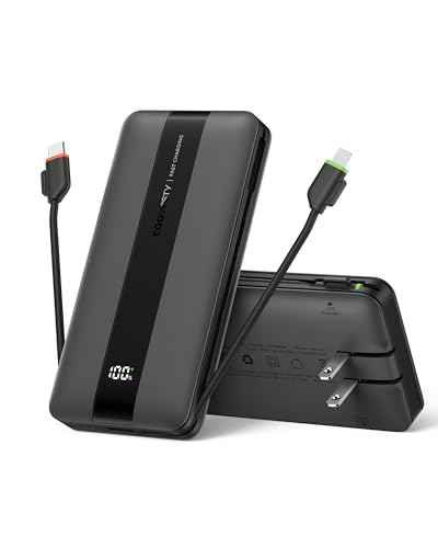 10500mAh Coowisty 22.5W Power Bank Charger w/ Built-in Cables & LED Display - image 1