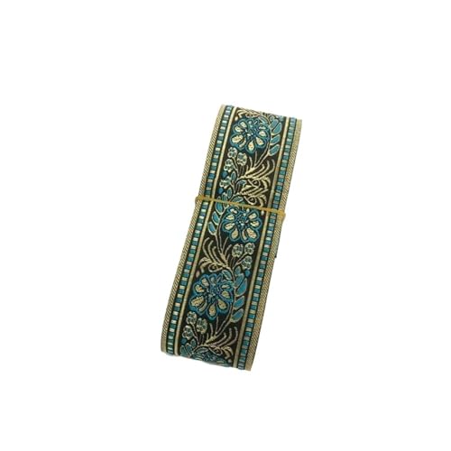 Trazar la cinta. Cinta jacquard de poliéster 5 cm, 10 yardas, multicolor for bolsos, sombreros, cortinas y accesorios ropa(Sky Blue)