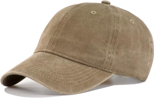 Image of Vintage Washed Cotton Baseball Caps Men Women Adjustable Unstructured Low Profile Dad Hat