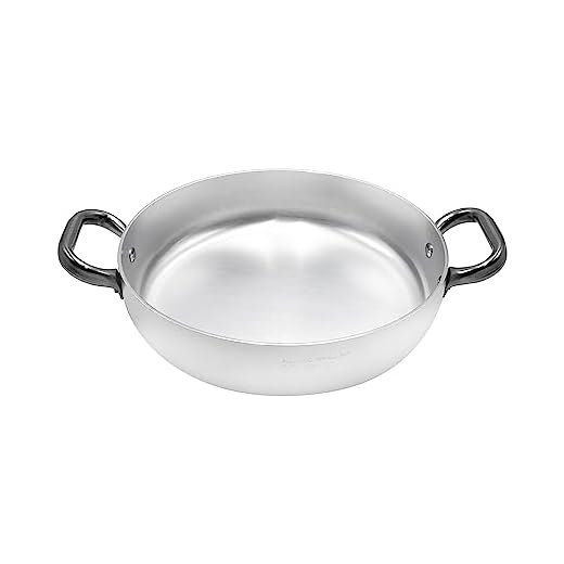 Pentole Agnelli Linea Alluminio 3 mm Professionale Tegame con Due Maniglie Inox, Argento, 22 cm