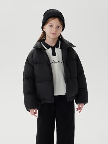 marc & janie Boys Girls Preppy Style Loose Down Jacket Standing Collar Zip Coat Warm Outerwear 2409132