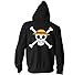 Ripple Junction One Piece Adult Luffy Straw Hat Fleece Zip Hoodie XL Black