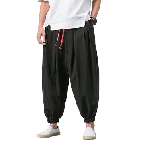 Pantalon de yoga décontracté pour homme sarouel noir