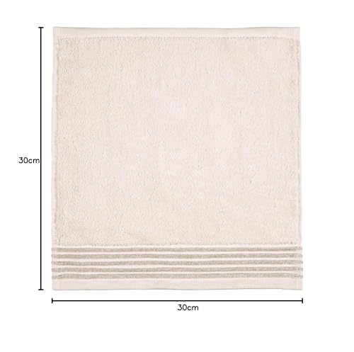möve Wellness Seiftuch Uni mit Chenillebiesen 30 x 30 cm aus 100 % Baumwolle (Spinair), nature