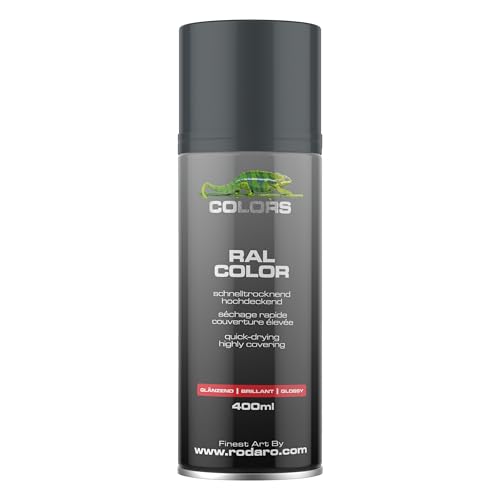 COLORS Sprühlack - 400ml Spraydose - Sprühfarbe für alle Oberflächen Innen und Aussenbereich Tolle Deckkraft | RAL7016 - Anthrazit Glanz