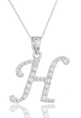 JOTW 925 Sterling Silver 'Letters of The Alphabet' Pendant with Cz Stones and an 1.(H)(I-1562) JOTW 925 Sterling Silver 'Letters of The Alphabet' Pendant with Cz Stones and an 1.(H)(I-1562)