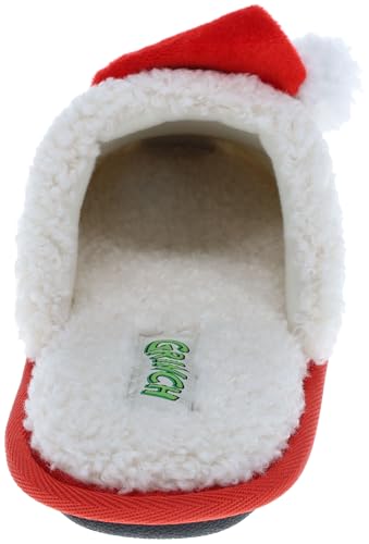 GRINCH Holiday Slippers, Novelty Fleece Scuff Slippers for Men and Women, Ivory, Women's MD (7-8)3