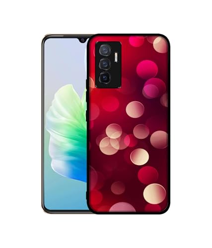 Image of 3D Circles Design Premium 2D Printed Metal Back Case Cover for Vivo V23E 5G / Y75 4G