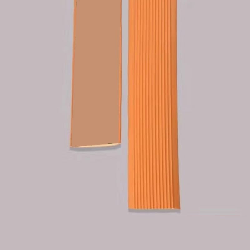 Protezione adesiva antiscivolo per scale, 3 m, in gomma, per interni ed esterni, modanatura per scale e gradini (arancione, 3 m)