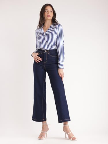 Image of FableStreet Women Shirts | Comfort Fit Spread Collar | Premium Satin Fabric for Formal, Business Casual