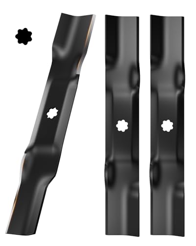 Chway GY20852 48 Lawn Mower Blades with 7 Point Star Shape Mulching Blade Compatible with John Deere D140 E140 E170 S140 48 Deck Zero Turn Lawn Tractor Replaces Number GX21784 AM137757 3 Pcs