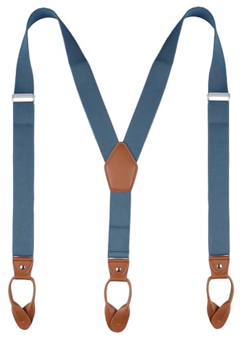 Image of Suspenders for Men Button End Adjustable Y-Back Elastic 47 Inches