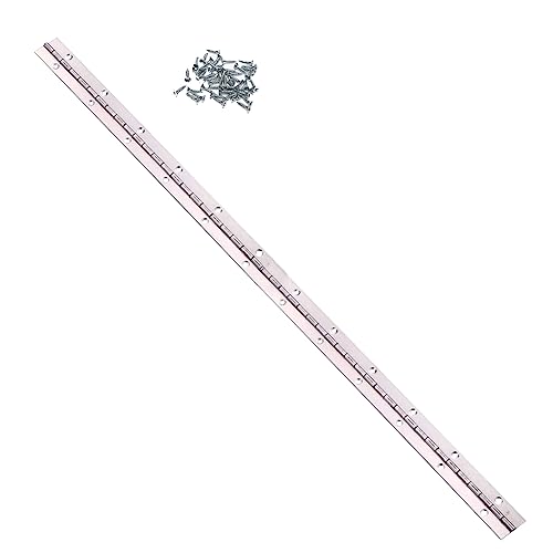 Hoopever Continuous Piano Metal Hinge, 600mm x 25mm x 1mm Stainless Steel, 270 Degree Open, Heavy Duty for Pianos Cabinets
