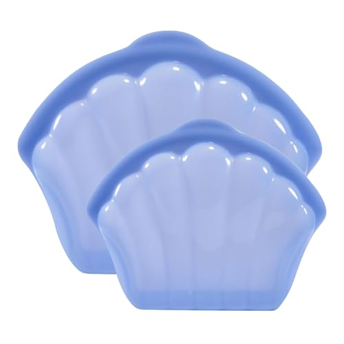 Bolsa de silicona para almacenamiento de alimentos, bolsas reutilizables para congelador, 2 recipientes a prueba de fugas, fácil de aplicar, solución de almacenamiento a largo plazo, azul y verde